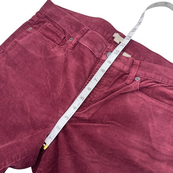J Crew Factory Women Corduroy Pant SZ 31 Burgandy Slim Fit Mid Rise Comfy Pant - Picture 7 of 10
